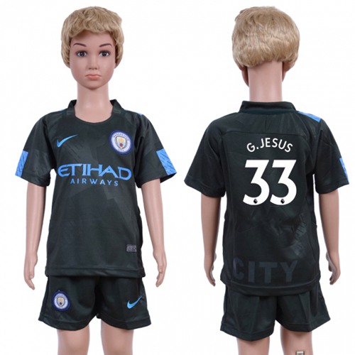 Manchester City #33 G.Jesus Sec Away Kid Soccer Club Jersey - Click Image to Close